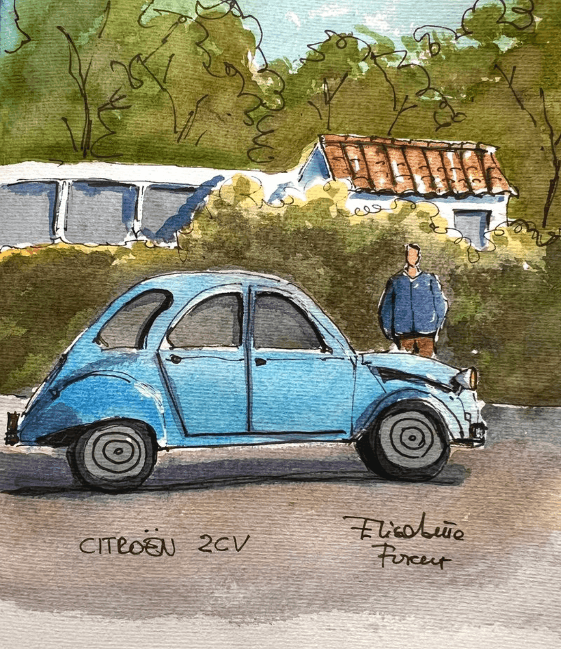 "Citroen Vintage Car" Print by Elisabetta Furcht