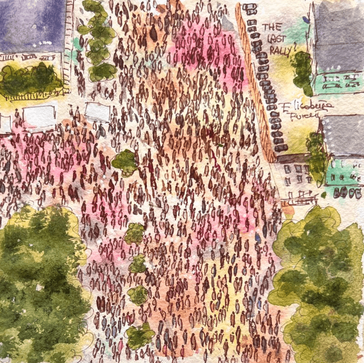 Israel rally artwork painted