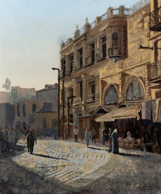 "Near Jaffa Gate in the Old City" Print by Avraham Vofsi
