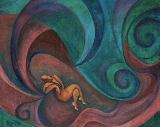 "Jonah in the Whale" Spiritual Biblical Judaica art by Ariella Charny