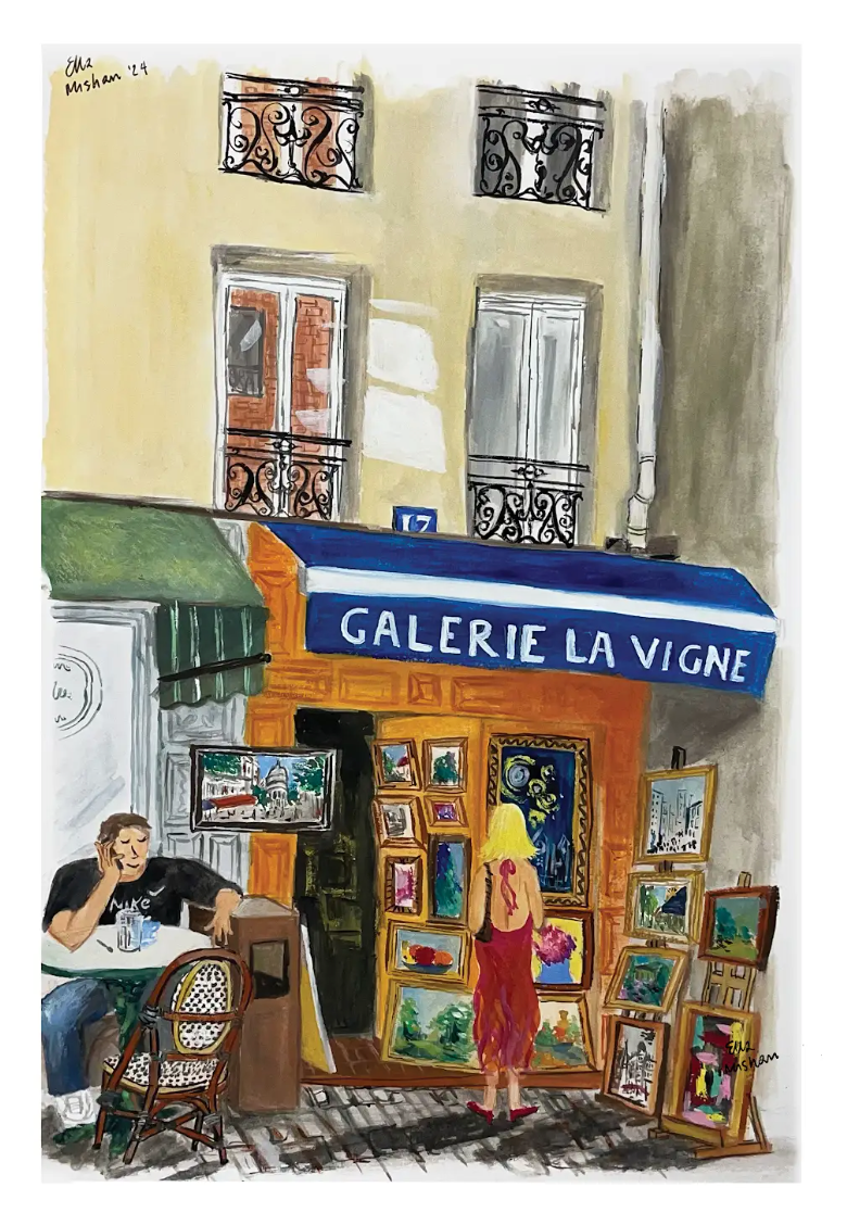 "Galerie La Vigne" Print by Ella Mishan