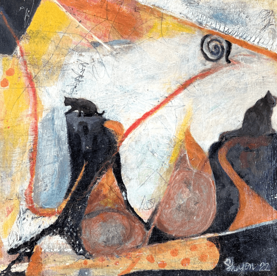 "Golden Hour Cats" Print by Sharon Agassi