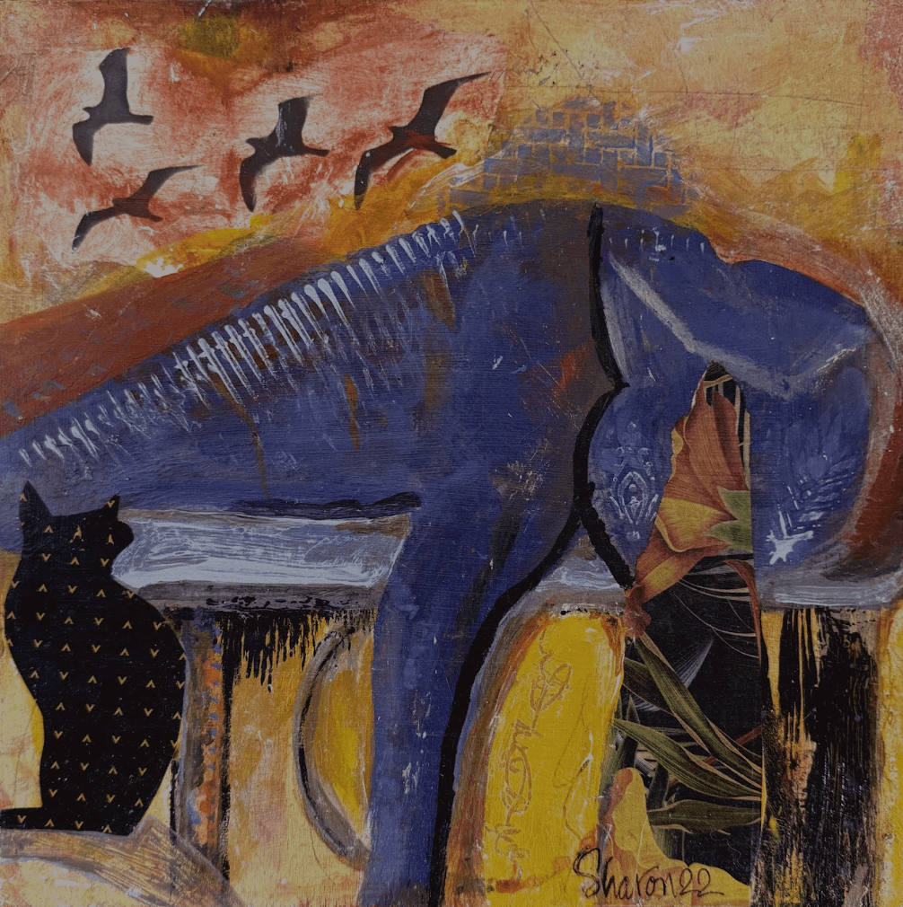 "Reclining Cat" Print by Sharon Agassi