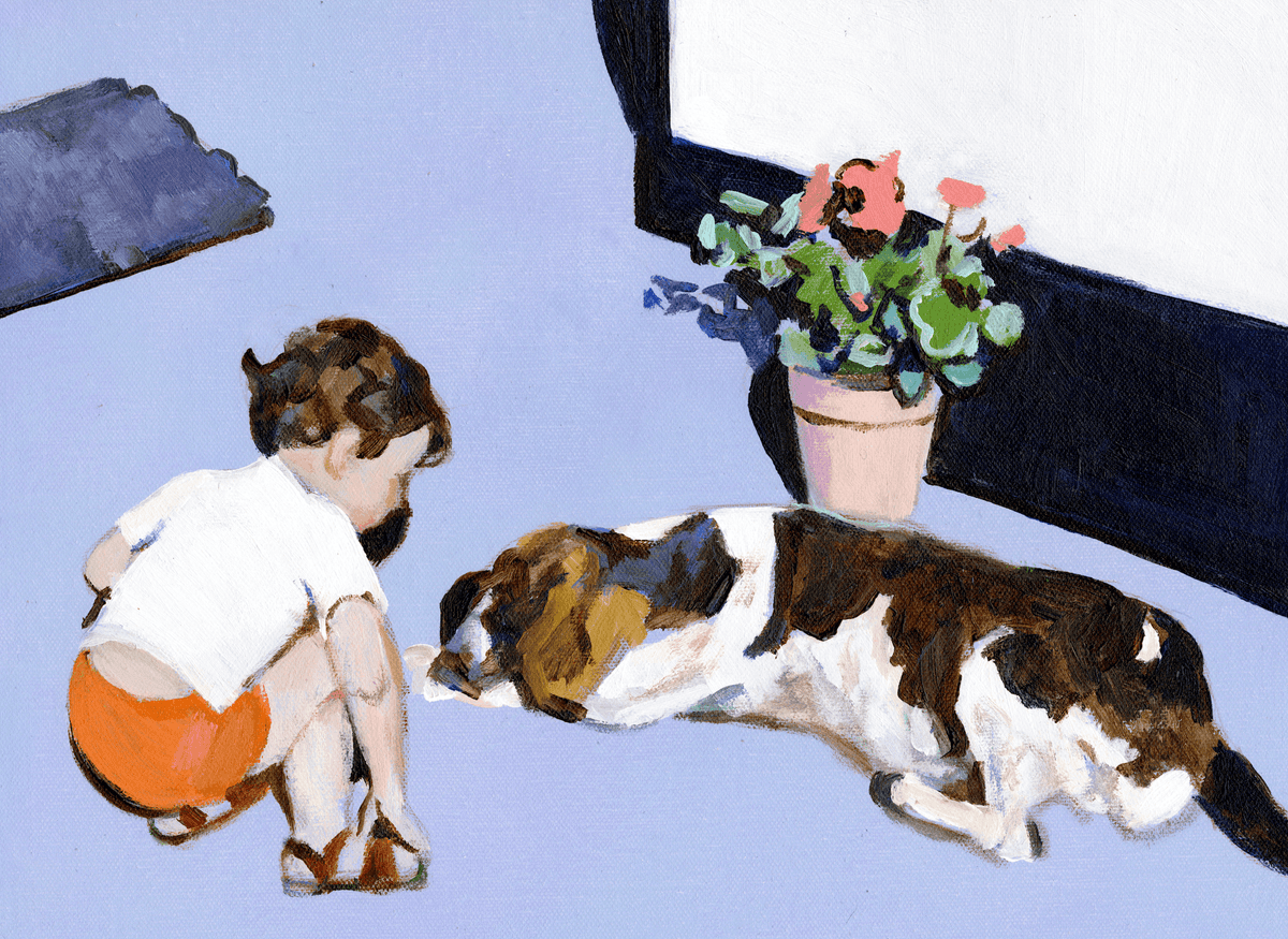 "Boy and Puppy" Print by Tali Yalonetzki