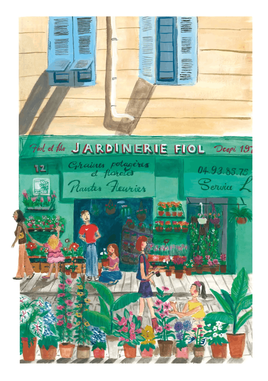 "Jardinerie Fiol" Print by Ella Mishan