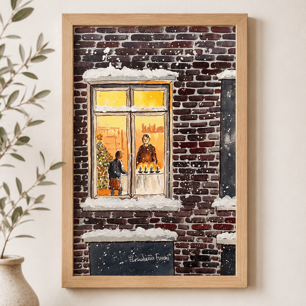 watercolor painting of first hannukah soviet union